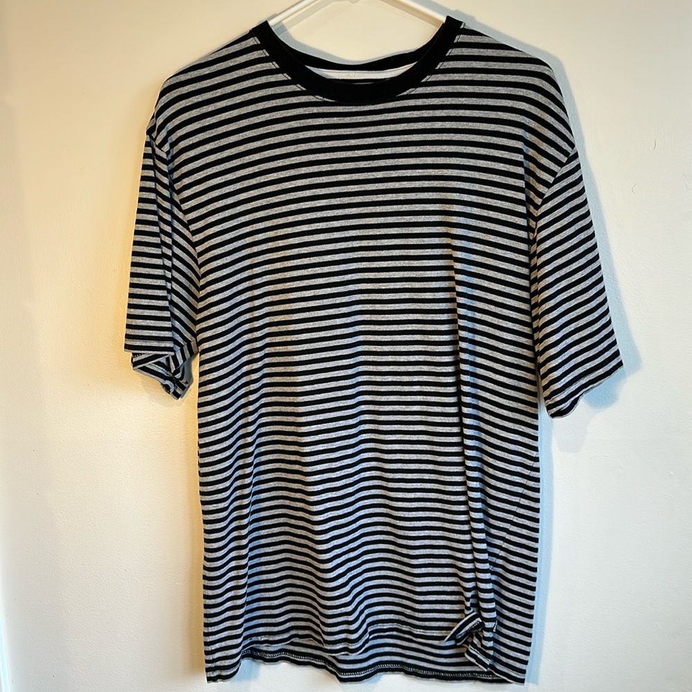 The Hundreds | Mens Tee | Large | Grey & Black Stripes